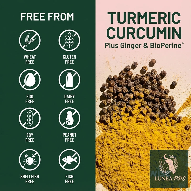 LuneaPMS Turmeric Capsules